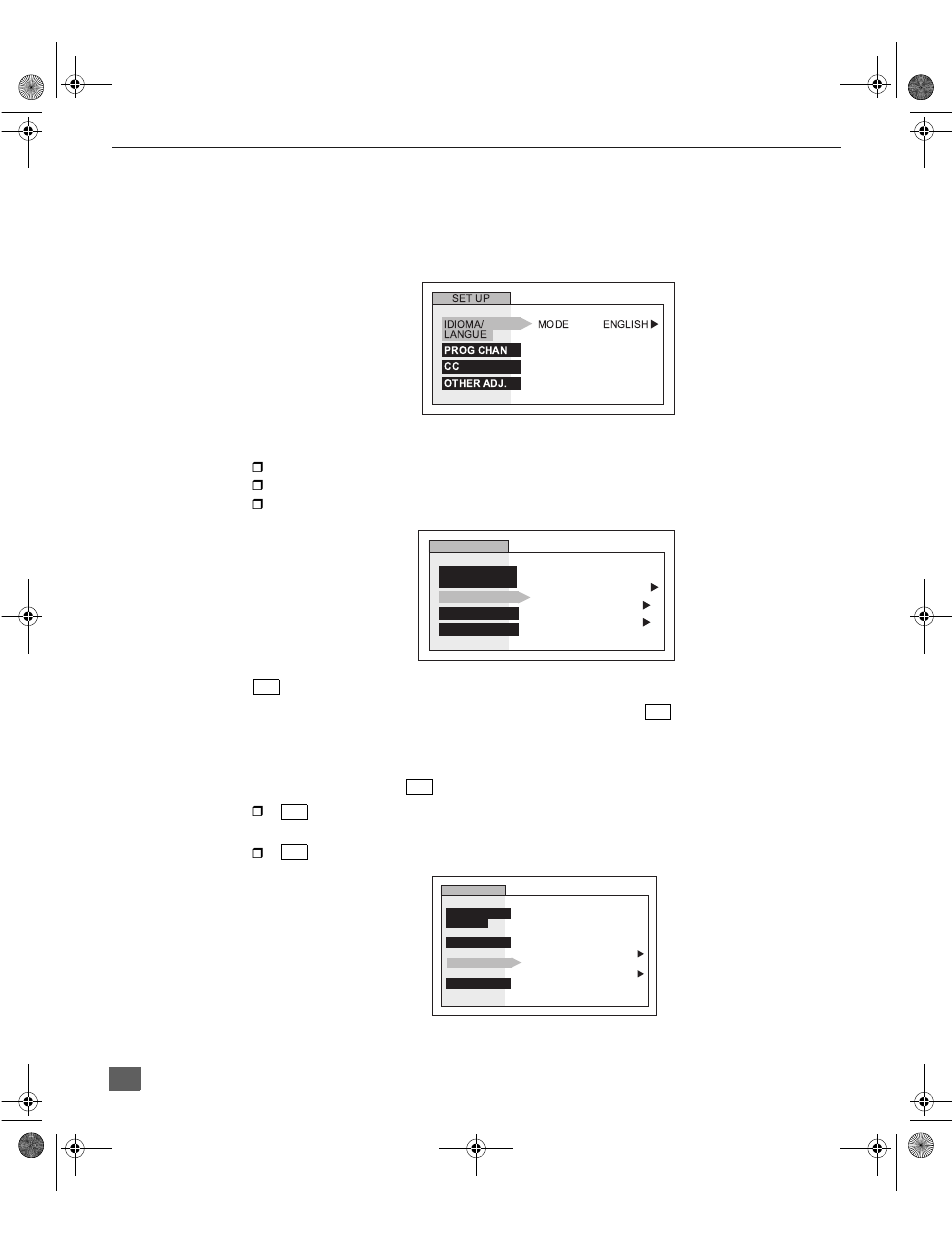 Special features, Menu languages, Program channels | Cc (closed captioning), Set up | Panasonic CT 36SX31 User Manual | Page 21 / 58