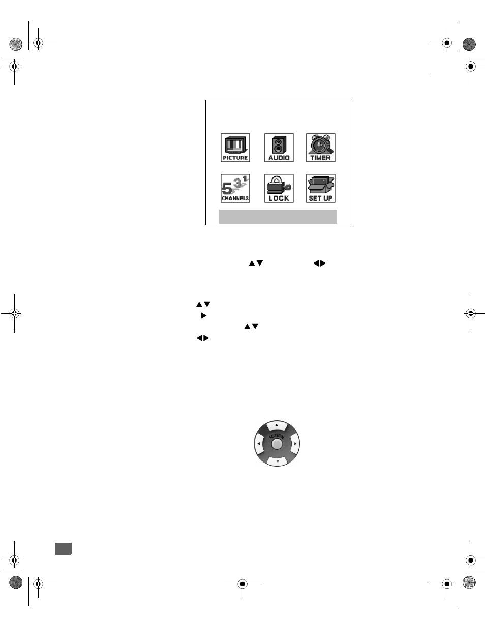 Menu principal, Botones del control remoto, Guia del control remoto | Exit, Guía del control remoto, Botones para accesar opciones | Panasonic CT 36SX31 User Manual | Page 46 / 58