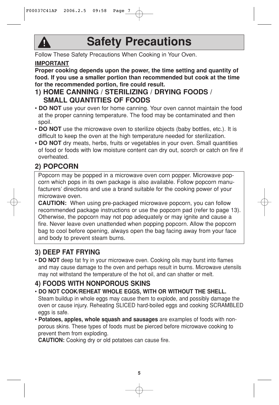 Safety precautions | Panasonic T735 User Manual | Page 7 / 60