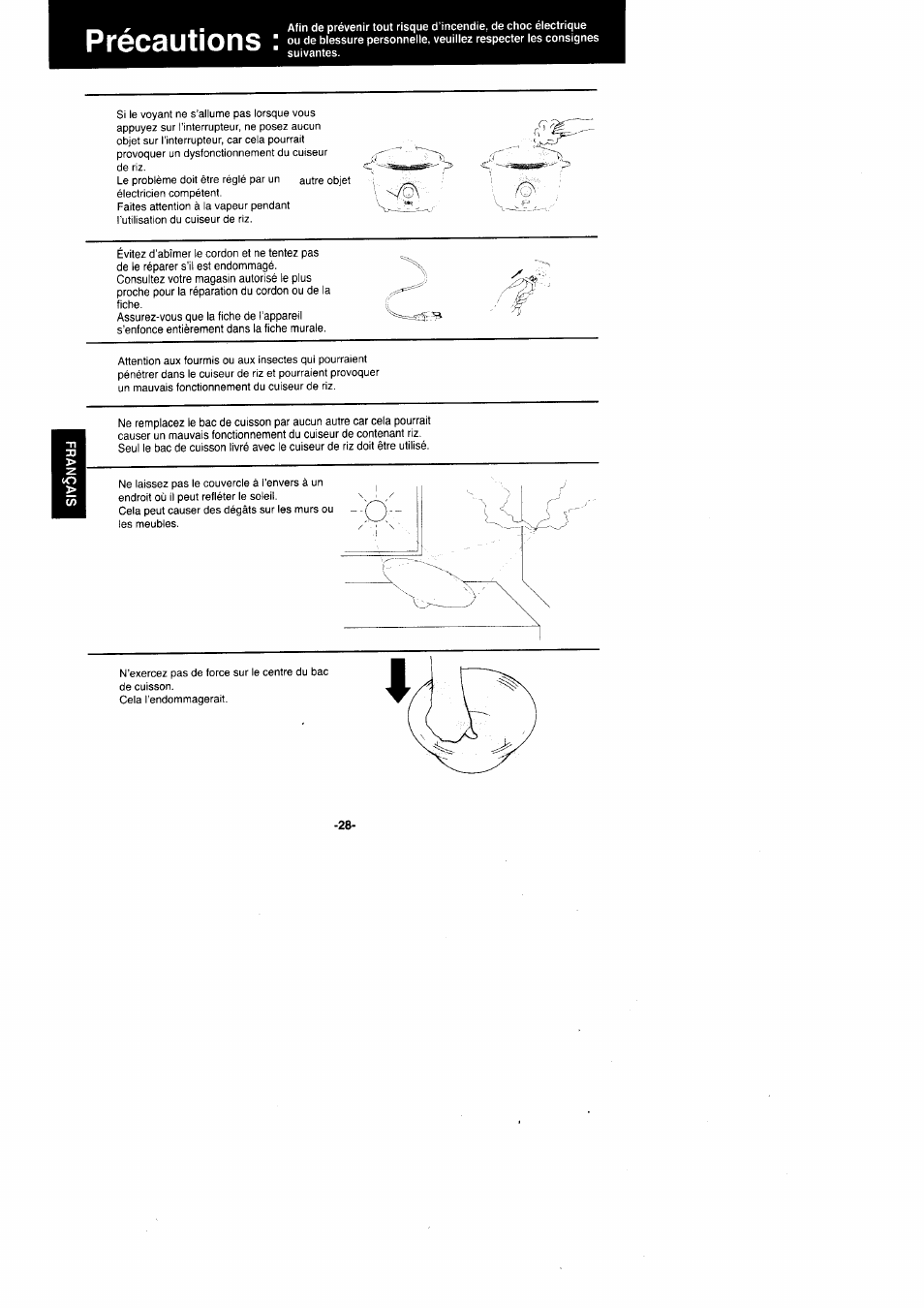 Panasonic Rice Cooker/Steamer SR'GO6FG/SR.G10FG/SR.GI8FG User Manual | Page 28 / 44