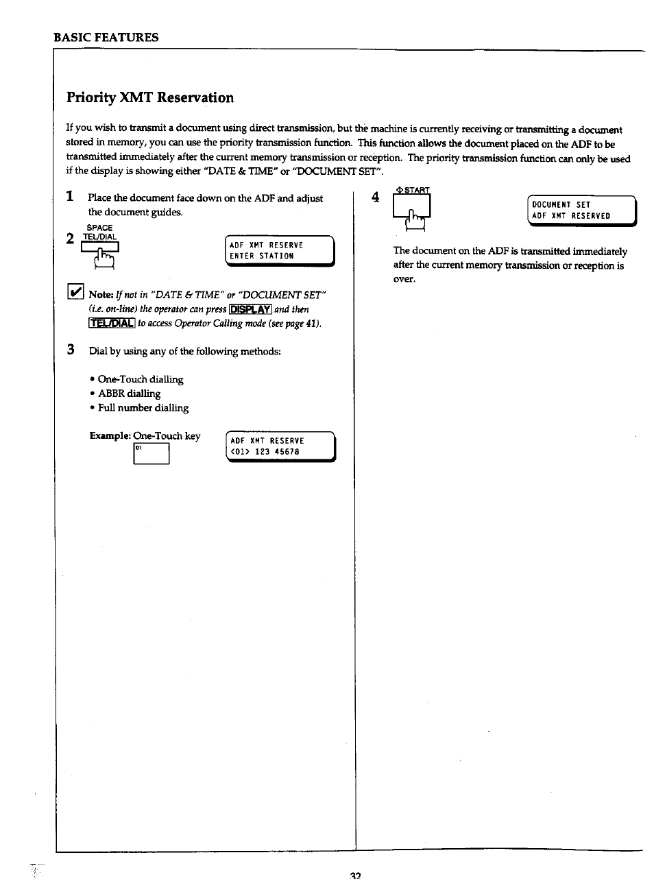 Priority xmt reservation | Panasonic Panafax UF-766 User Manual | Page 39 / 142