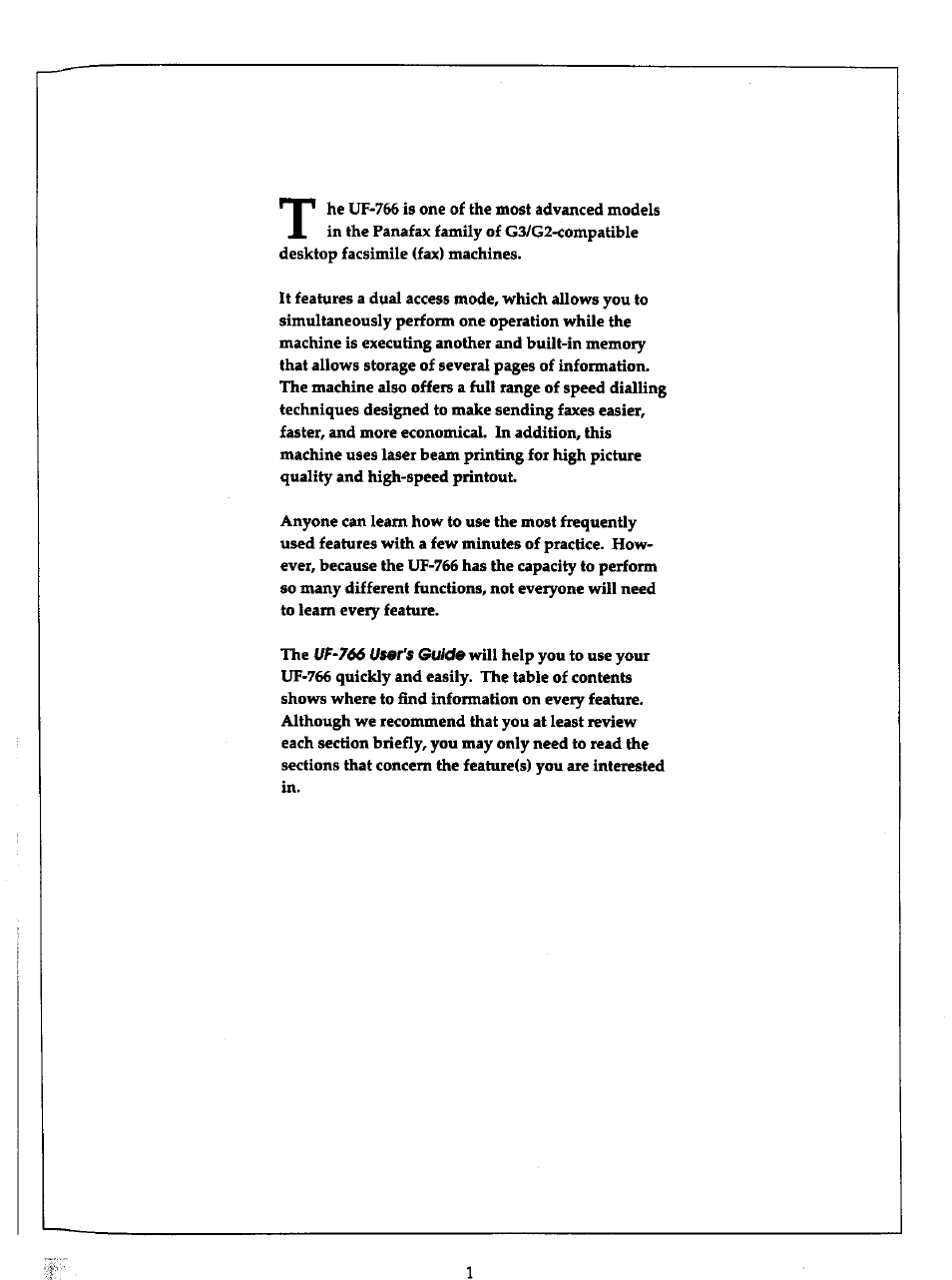 Panasonic Panafax UF-766 User Manual | Page 9 / 142