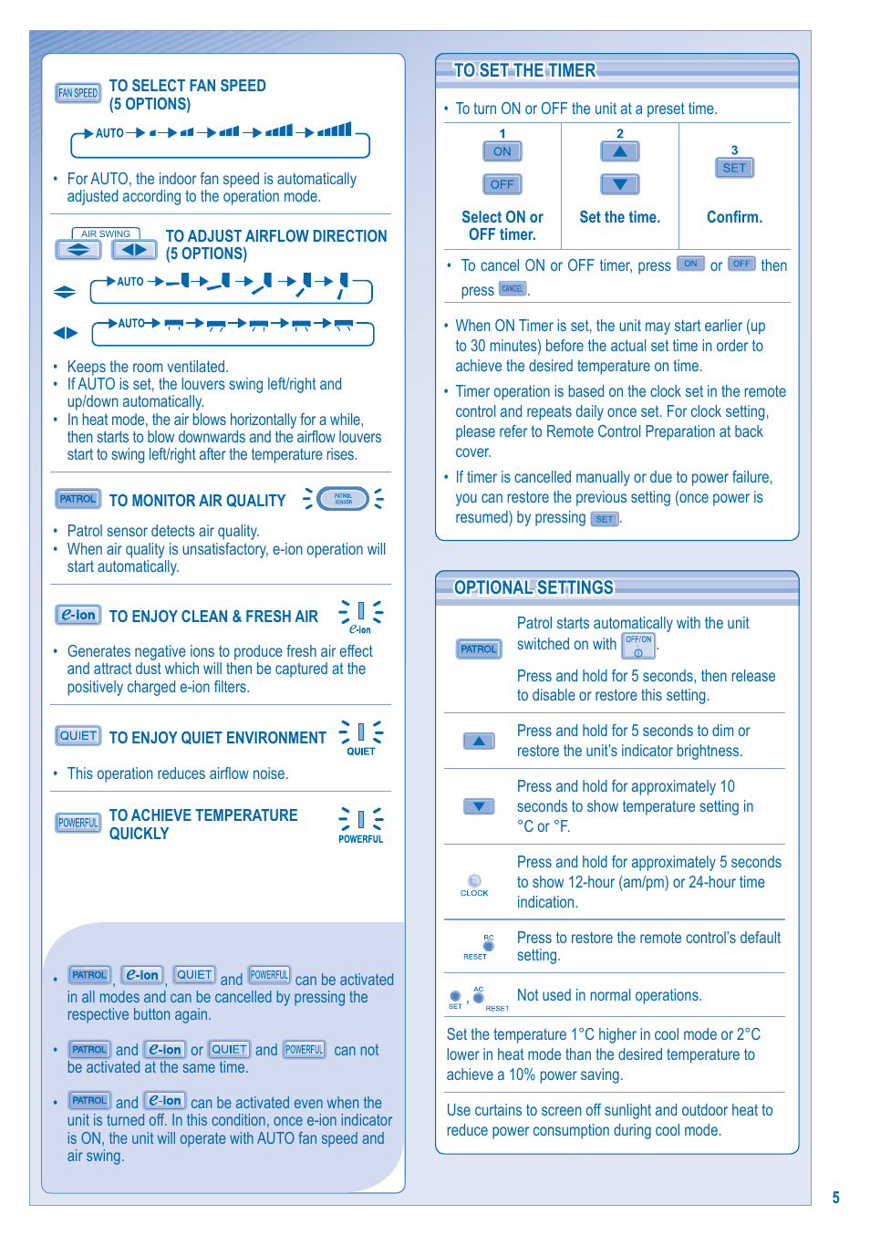 Panasonic CS-E28HKR User Manual | Page 5 / 8