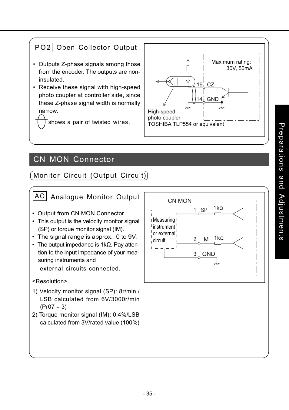 Cn mon connector, Cn mon connector ••••••••••••••••••• 35, Preparations and adjustments | Panasonic MDDDT5540 User Manual | Page 35 / 133