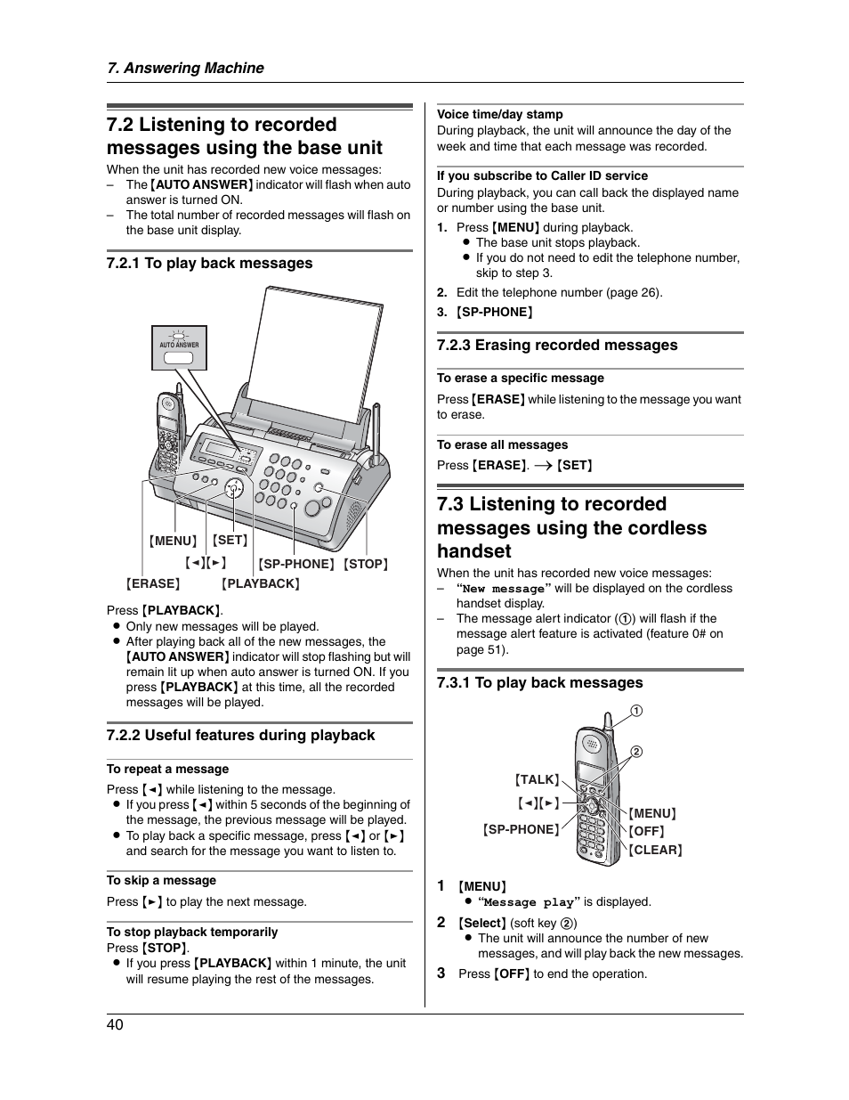 Panasonic KX-FG2451 User Manual | Page 40 / 76