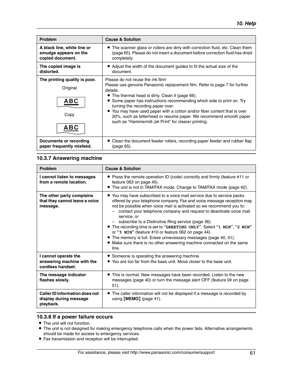 A b c | Panasonic KX-FG2451 User Manual | Page 61 / 76
