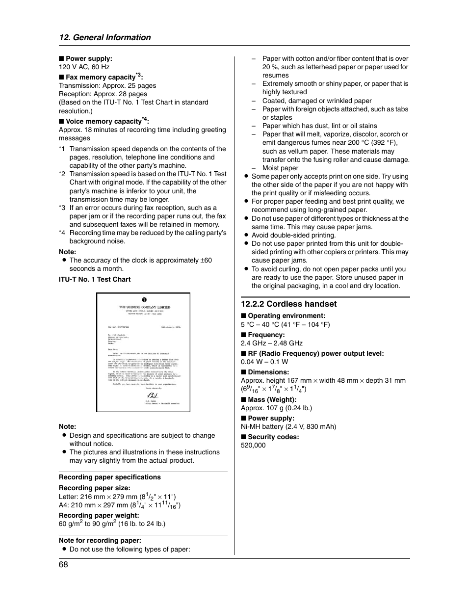 Panasonic KX-FG2451 User Manual | Page 68 / 76