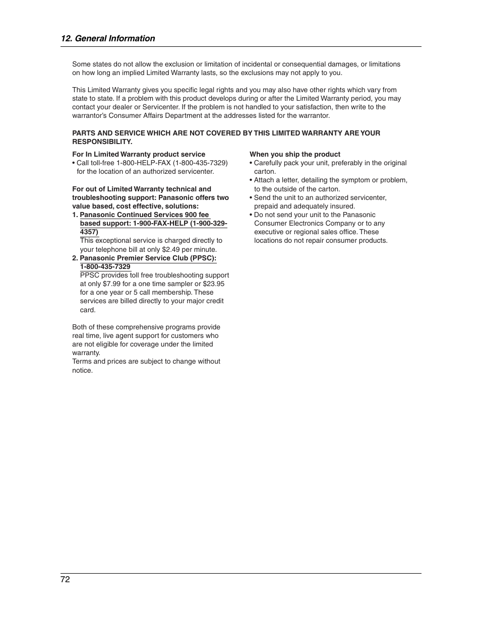 Panasonic KX-FG2451 User Manual | Page 72 / 76