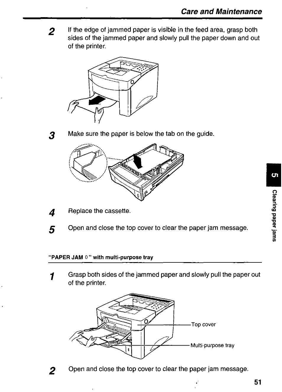 Care and maintenance | Panasonic KX-P7510 User Manual | Page 51 / 68