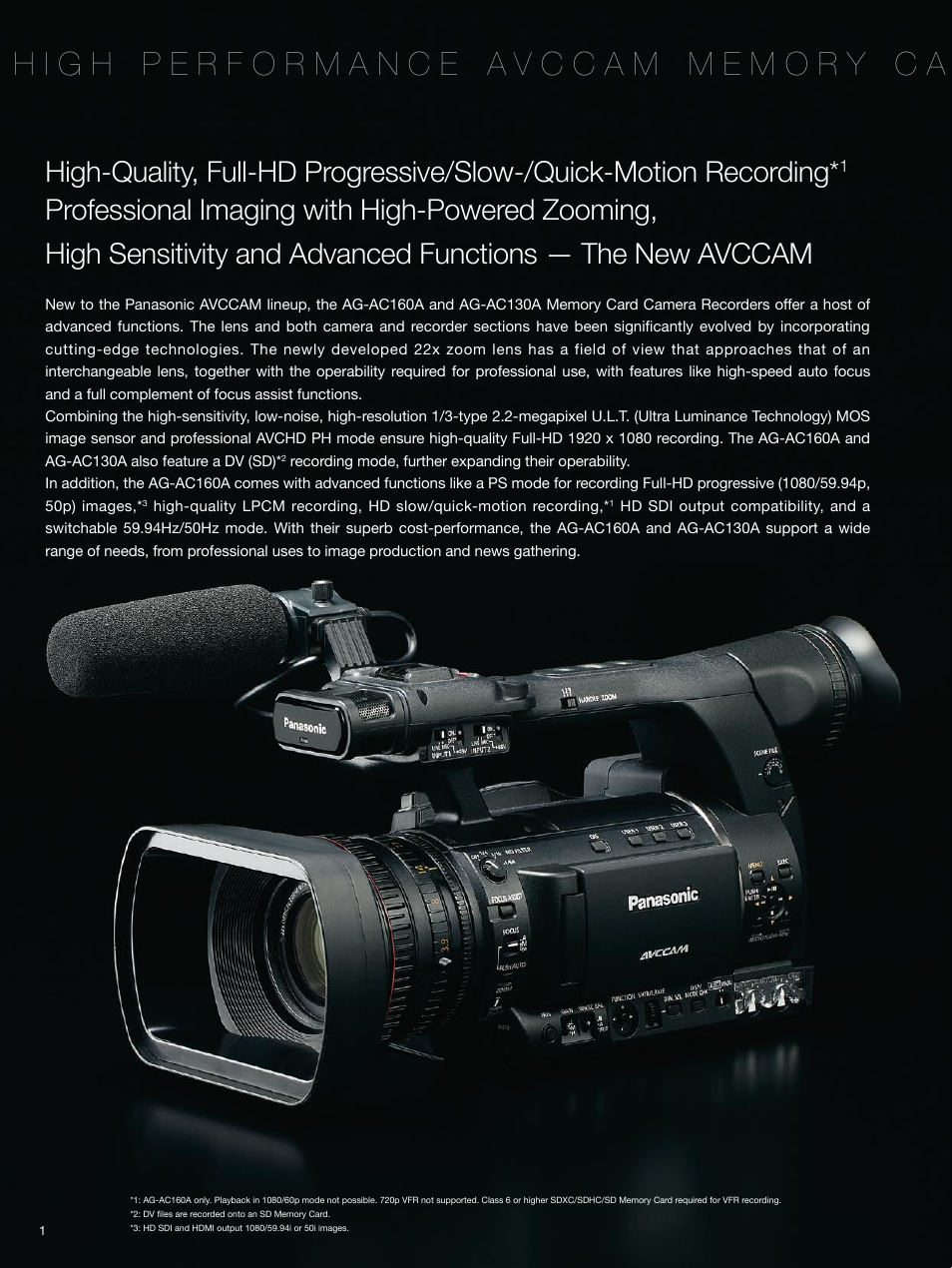 Panasonic AG-AC130A User Manual | Page 2 / 12