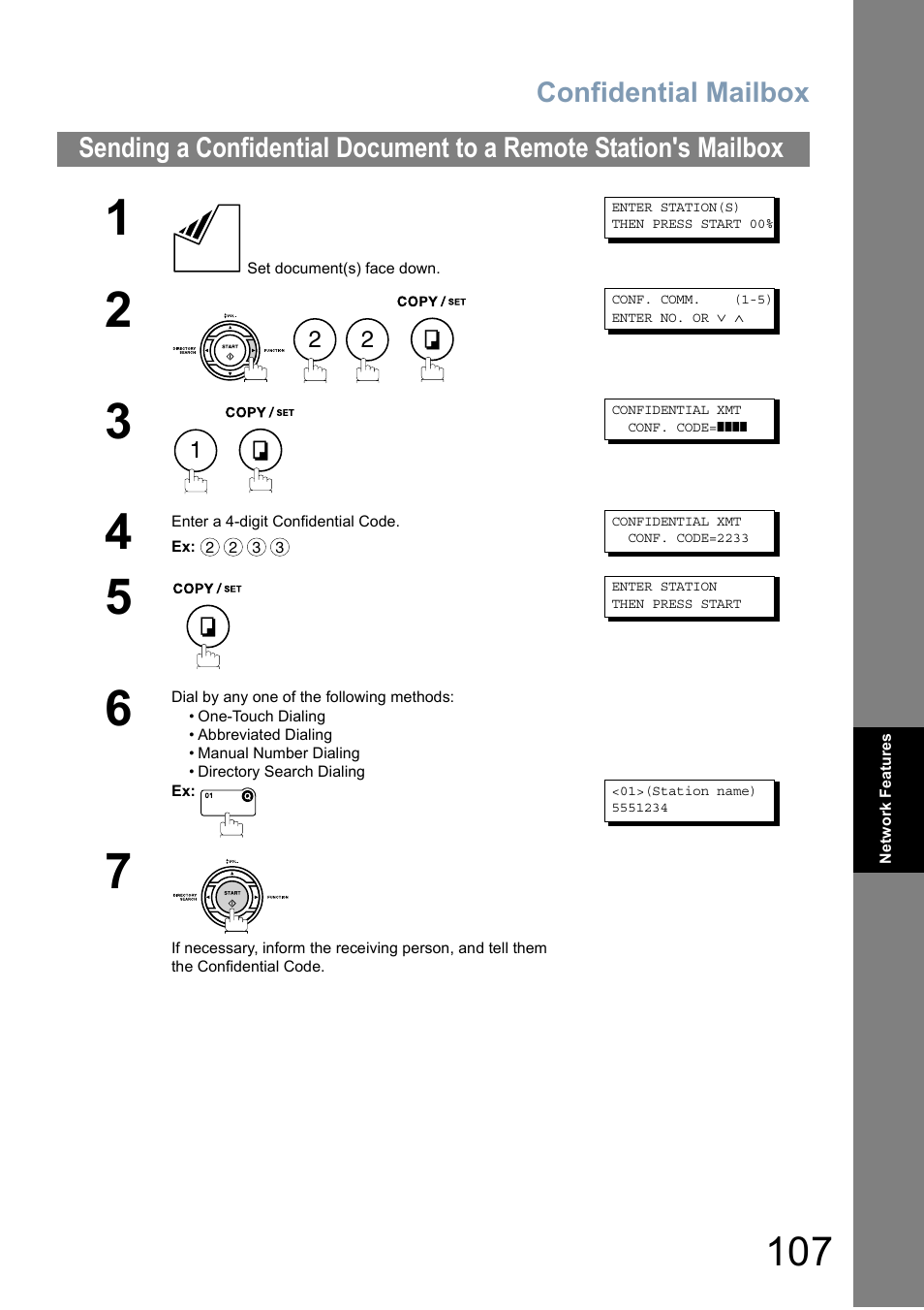 Confidential mailbox | Panasonic Panafax UF-5950 User Manual | Page 107 / 158