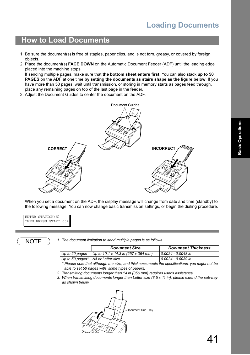 How to load documents, Loading documents | Panasonic Panafax UF-5950 User Manual | Page 41 / 158