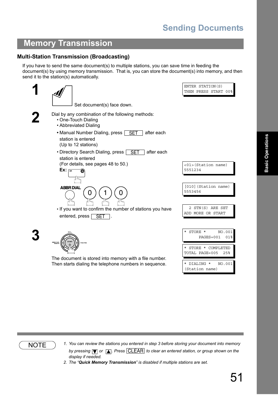To 51, Sending documents | Panasonic Panafax UF-5950 User Manual | Page 51 / 158