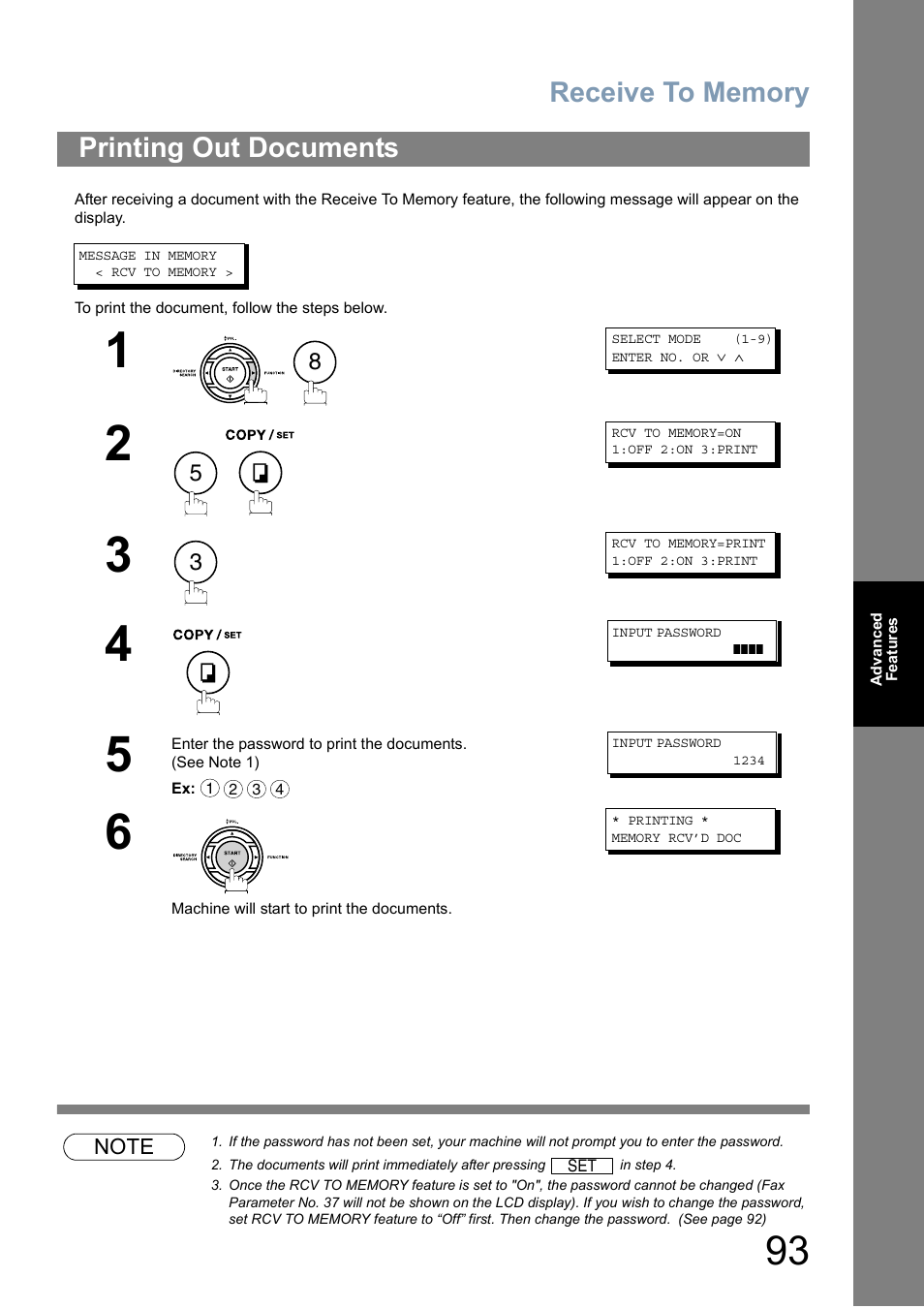 Printing out documents | Panasonic Panafax UF-5950 User Manual | Page 93 / 158
