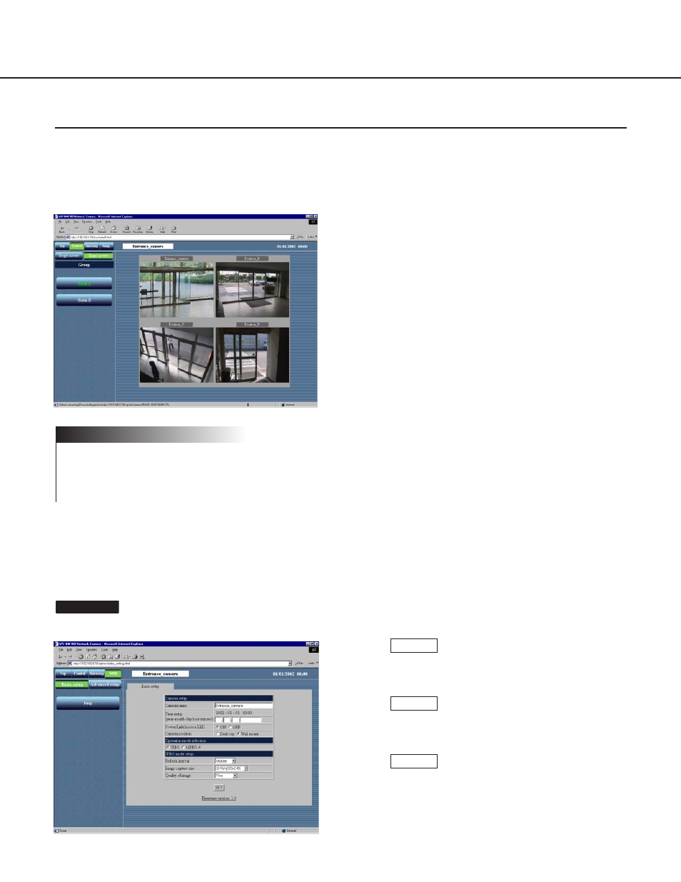 Monitoring still pictures of multiple cameras, Browsing pictures | Panasonic WV-NM100 User Manual | Page 36 / 74