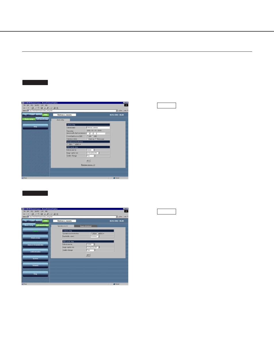 Adjusting the picture, Advanced settings | Panasonic WV-NM100 User Manual | Page 56 / 74