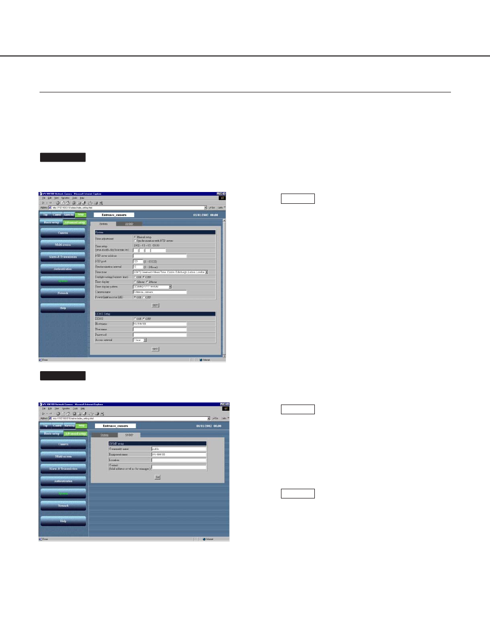 Snmp settings | Panasonic WV-NM100 User Manual | Page 65 / 74