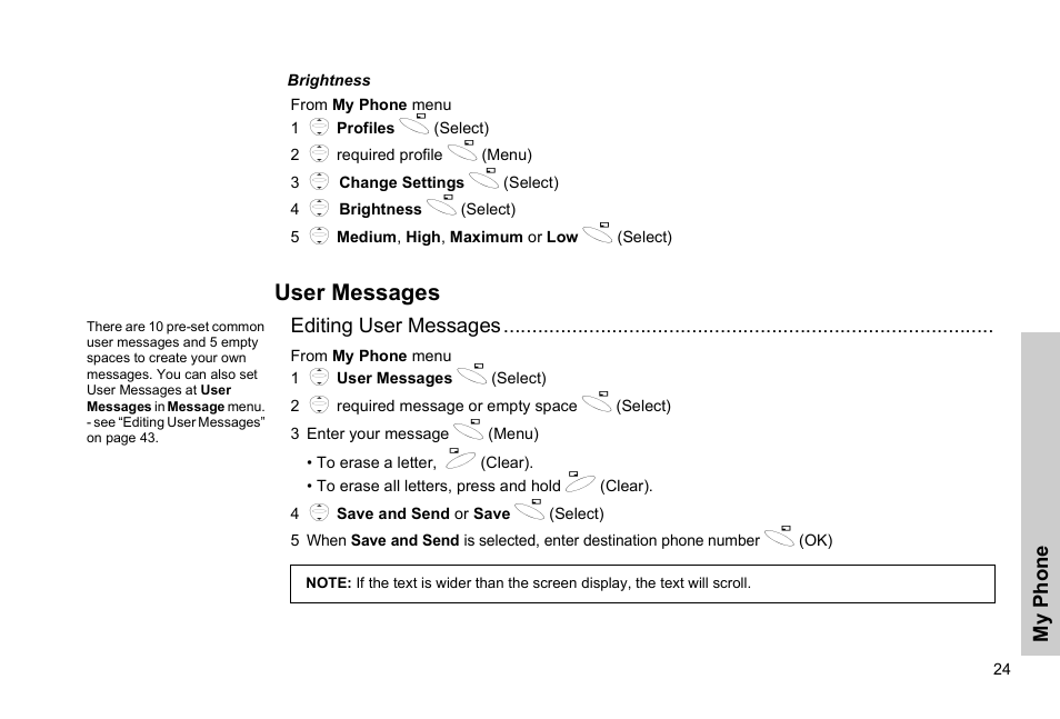User messages | Panasonic GSM EB-G51M User Manual | Page 27 / 91