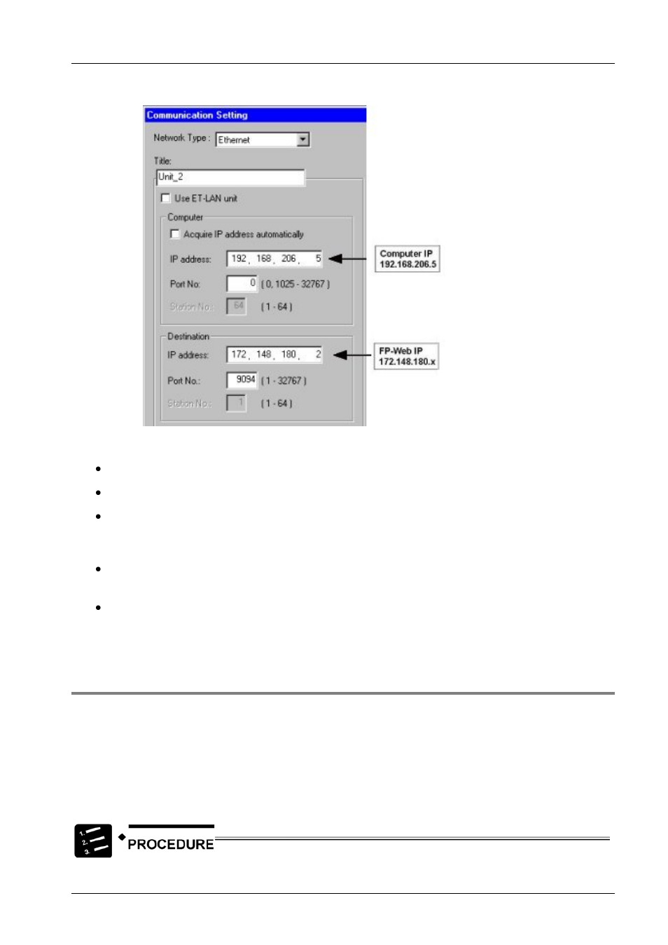 Ppp communication via null modem cable, 6 ppp communication via null modem cable | Panasonic Web-Server FP User Manual | Page 134 / 194