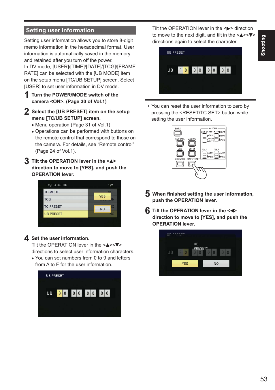 Setting user information | Panasonic AG-AC160AEN User Manual | Page 53 / 110