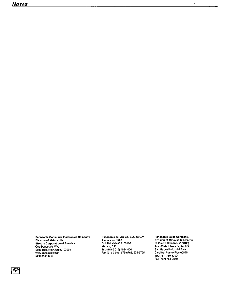 Otas | Panasonic PT 51SX60 User Manual | Page 48 / 48