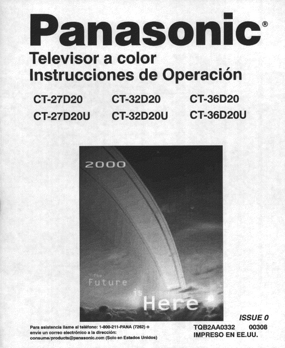 Panasonic, Televisor a color instrucciones de operación, Ct-27d20 | Ct-27d20u, Ct-32d20, Ct-32d20u, Ct-36d20, Ct-36d20u | Panasonic CT-32D20U User Manual | Page 23 / 44
