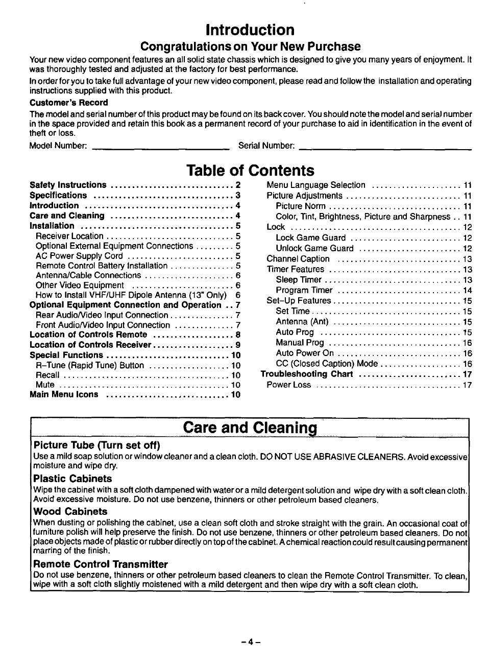 Panasonic CT-13R17 User Manual | Page 4 / 20