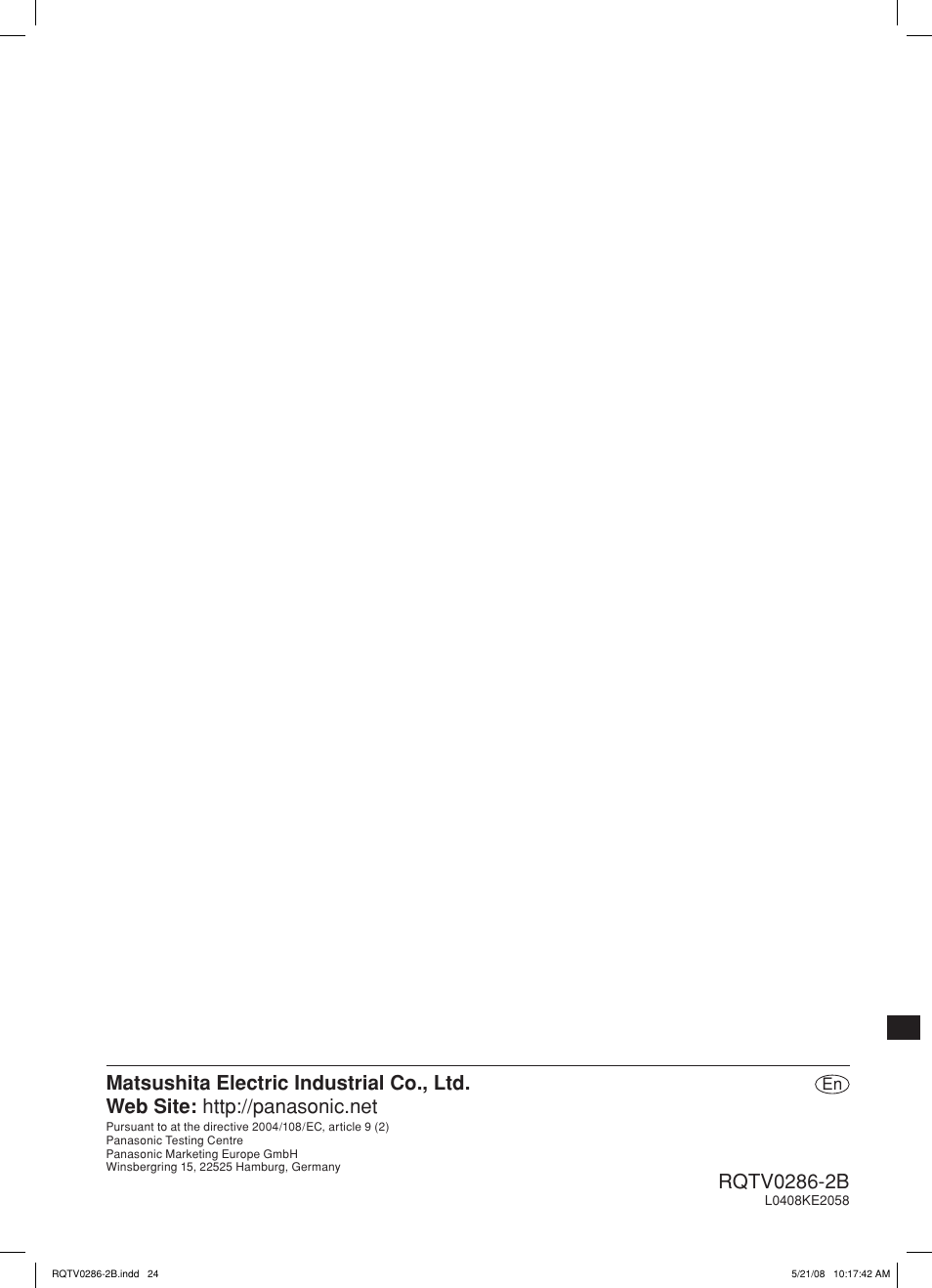 Panasonic SB-WAK770 User Manual | Page 24 / 24