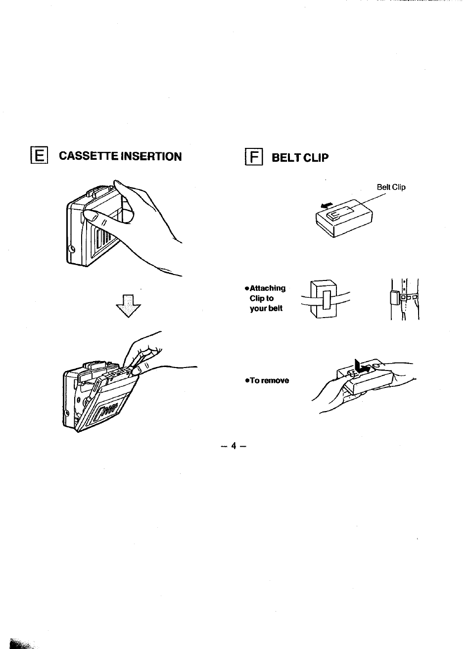 El cassette insertion | Panasonic RQV162 User Manual | Page 4 / 13