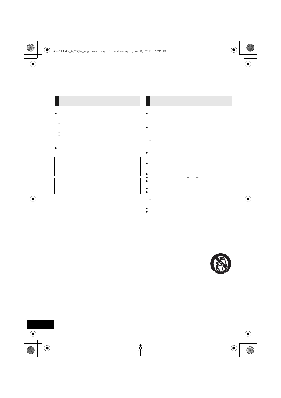 Important safety instructions, Warning, Caution | Panasonic HDMI SC-HTB15 User Manual | Page 2 / 32