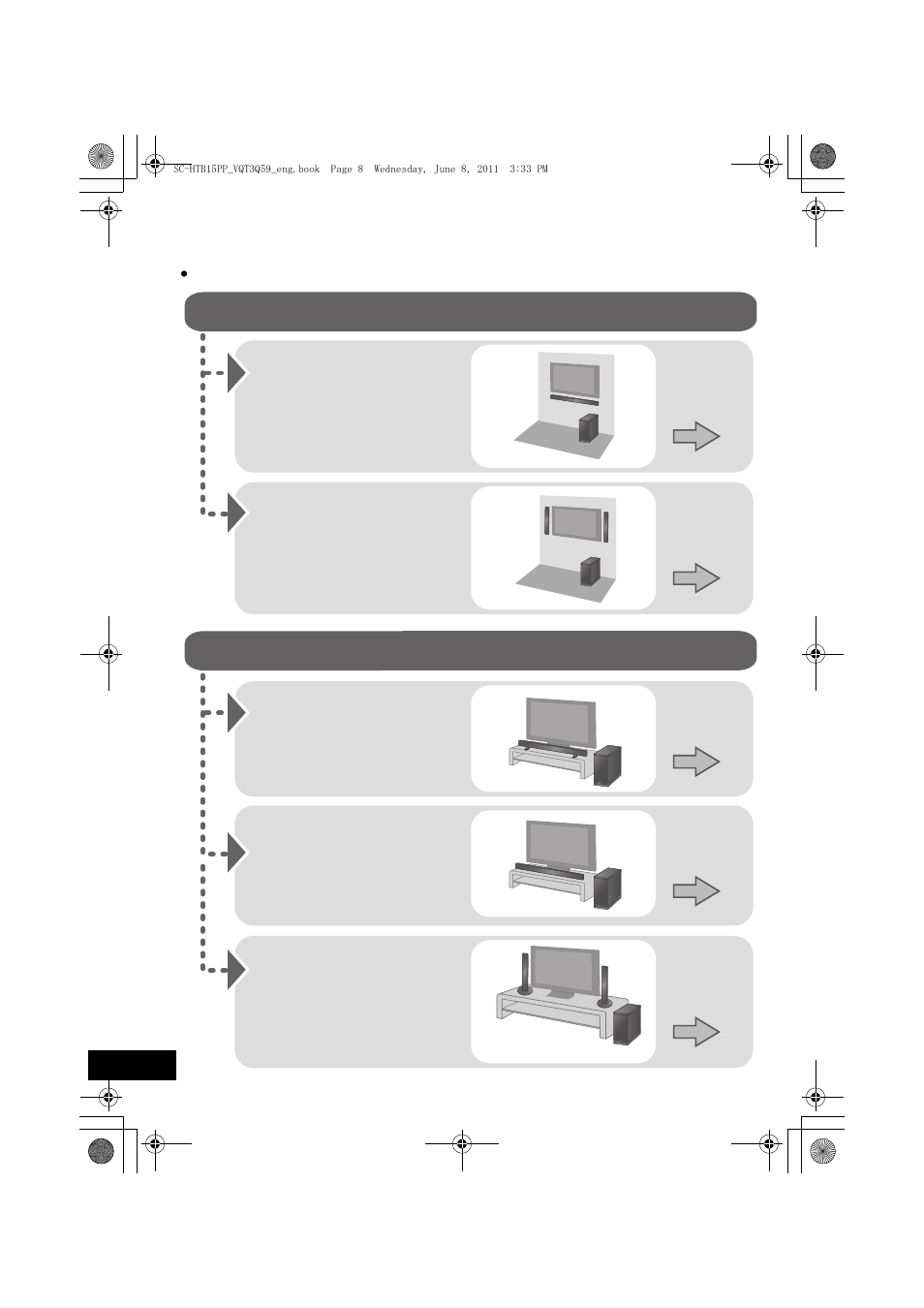 Step 1 selecting the placement method | Panasonic HDMI SC-HTB15 User Manual | Page 8 / 32
