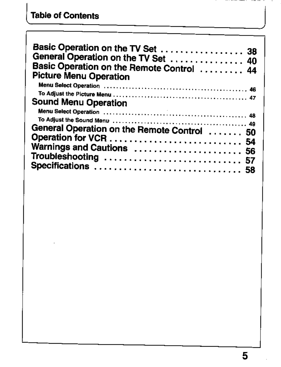 Panasonic TC-26T1Z User Manual | Page 5 / 60