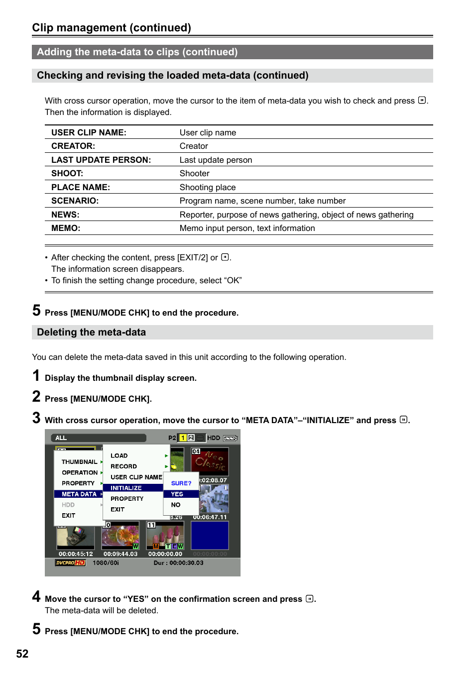Panasonic AG-HPG20P User Manual | Page 52 / 120