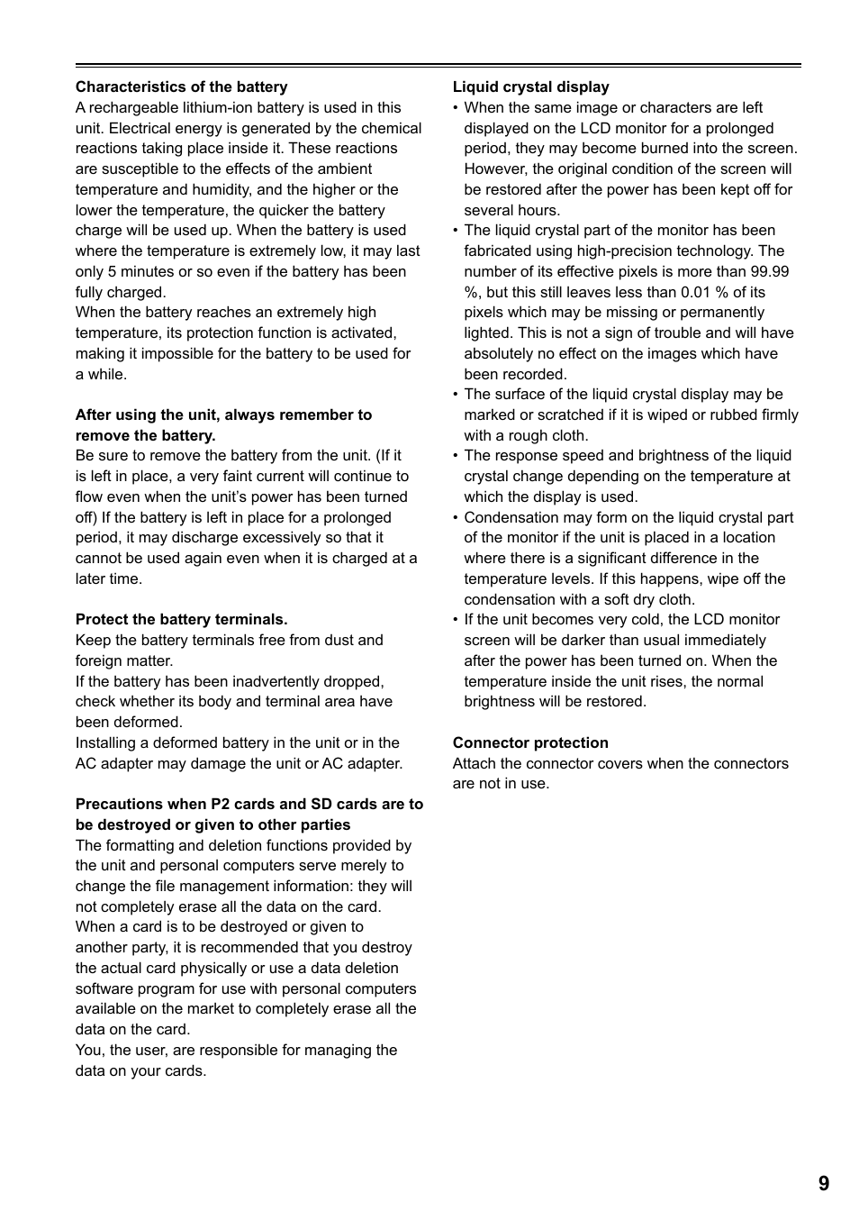 Panasonic AG-HPG20P User Manual | Page 9 / 120