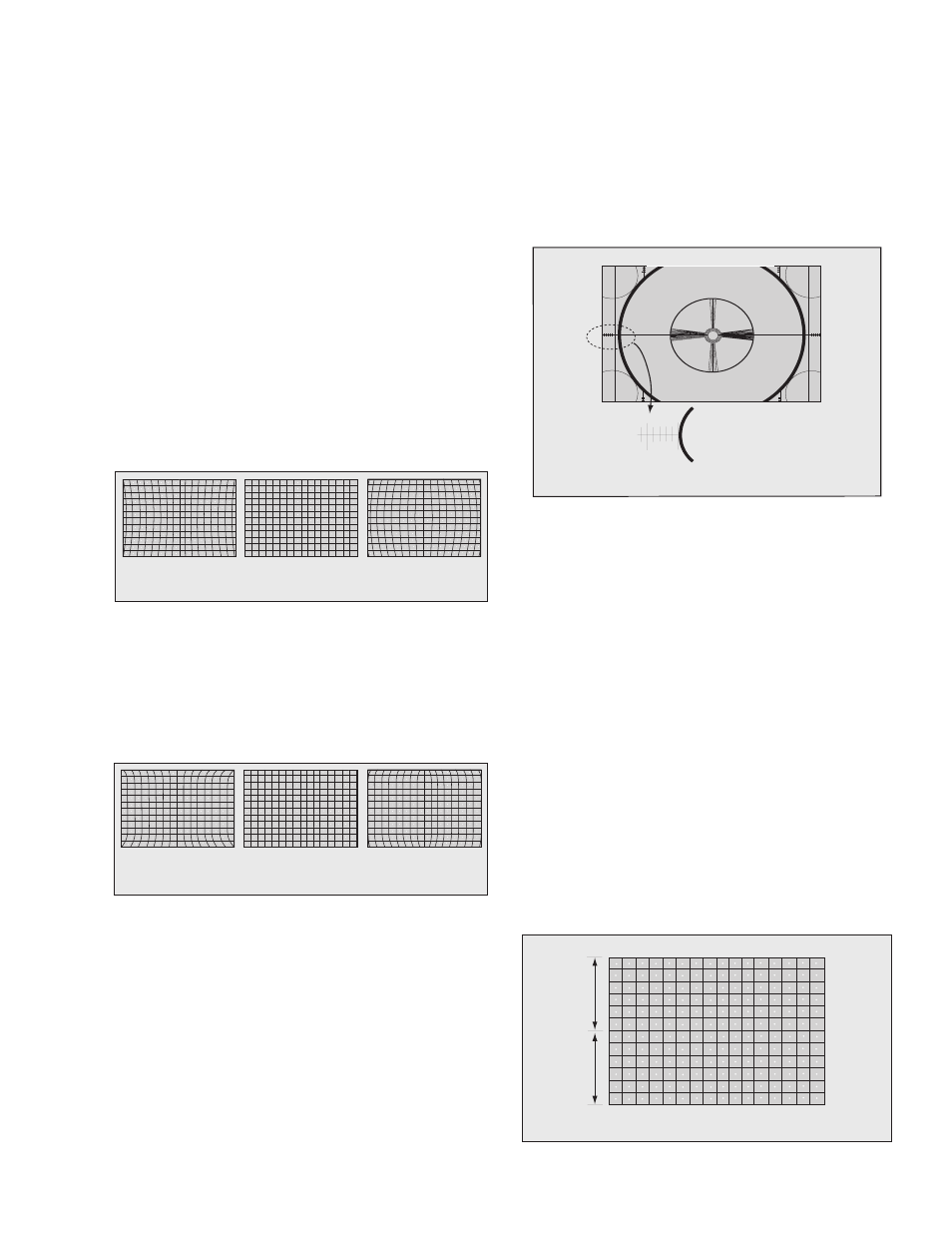 Service adjustments (electronic controls, cont.), Horizontal centering (d00), E-w pcc adjustment (d0c) | Corner pcc adjustment (d0b), H-size adjustment (d0d), V-size and v-position adjustment (d01 & d06), V-linearity adjustment (d03) | Panasonic CT-36SX31E User Manual | Page 29 / 31
