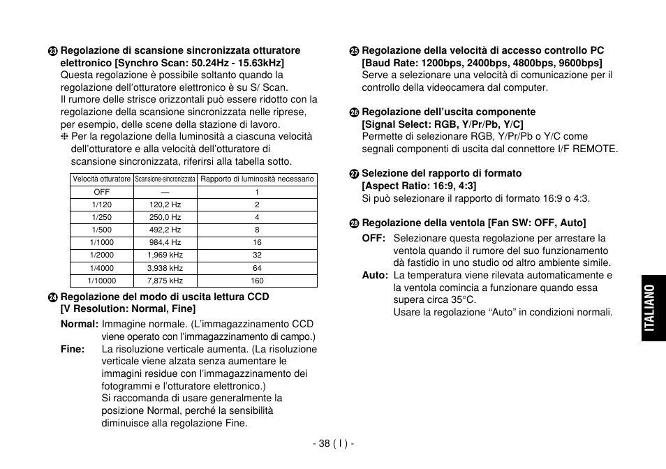 Italiano | Panasonic AW-E860L User Manual | Page 213 / 292
