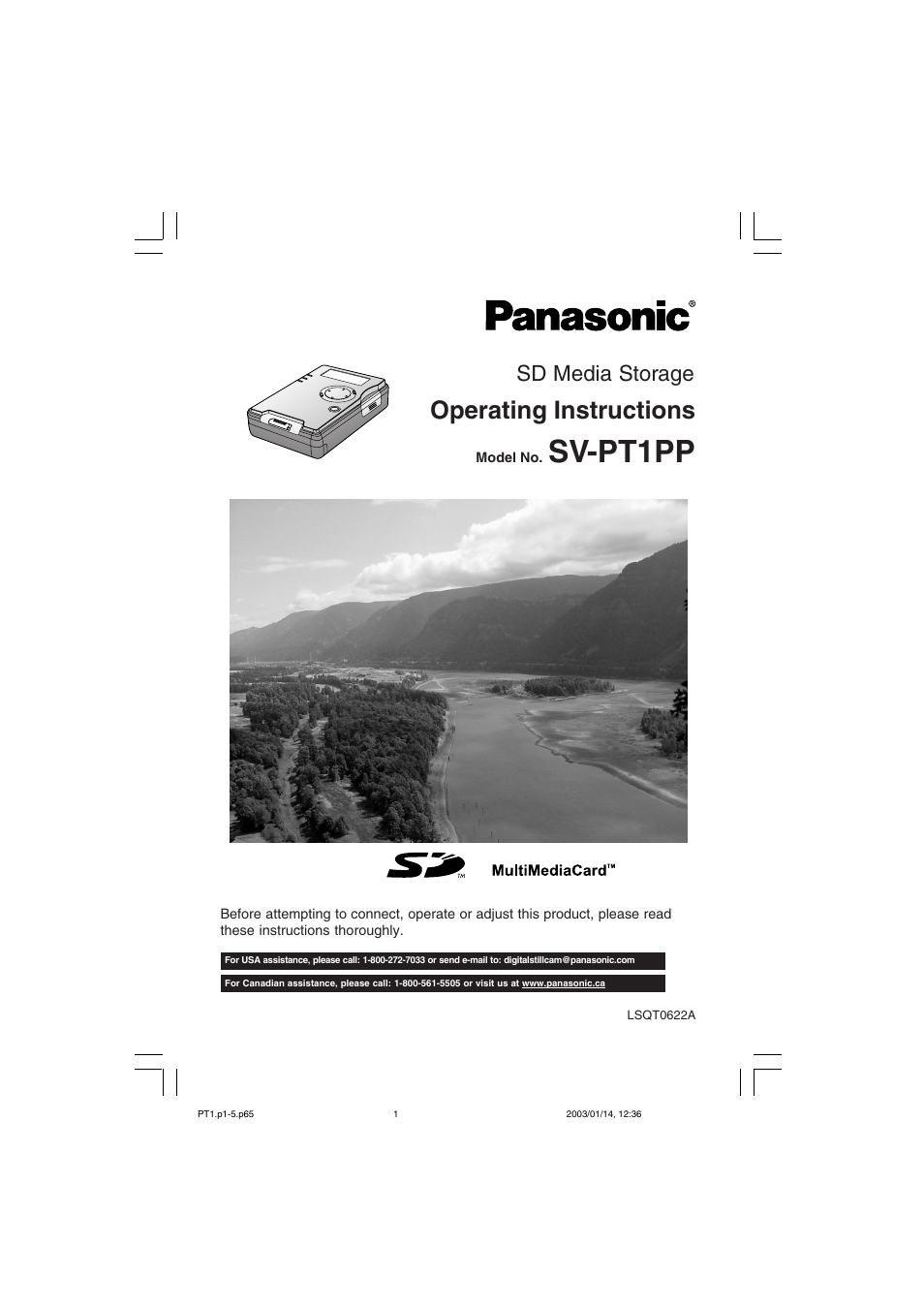 Panasonic SV-PT1PP User Manual | 62 pages