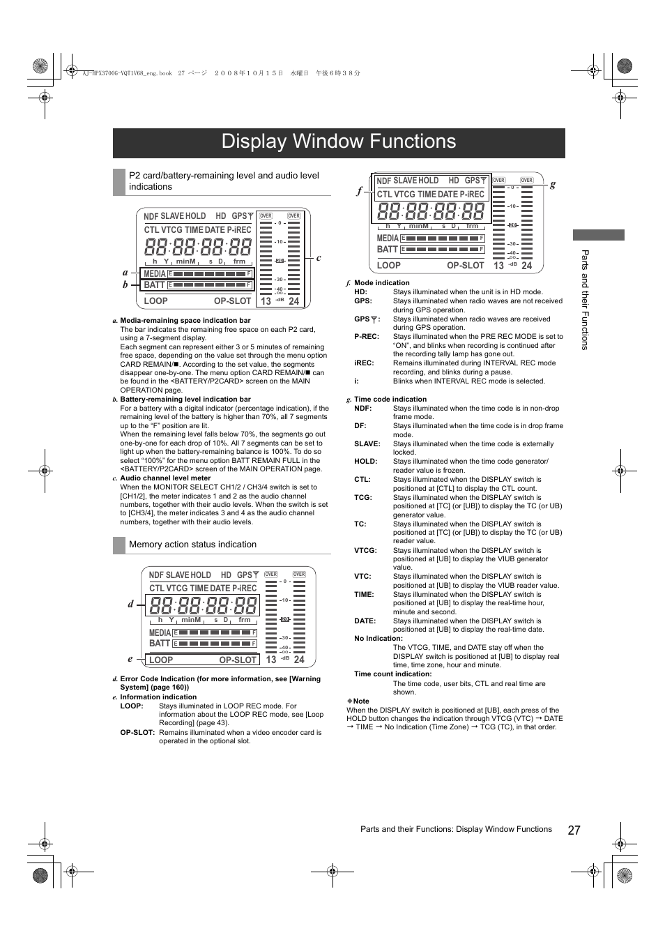 Display window functions, Ac b | Panasonic AJ-P2C016RG User Manual | Page 27 / 212