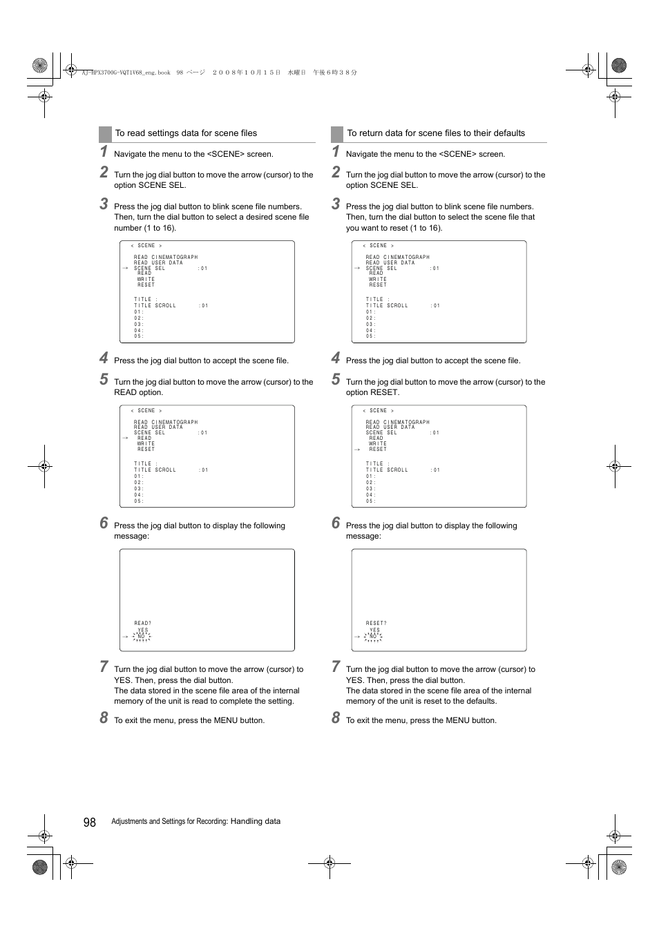 Panasonic AJ-P2C016RG User Manual | Page 98 / 212