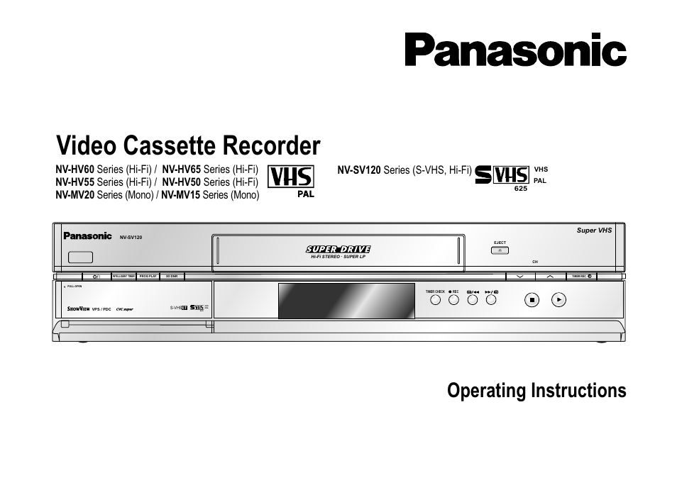 Panasonic NV-MV15  EN User Manual | 32 pages