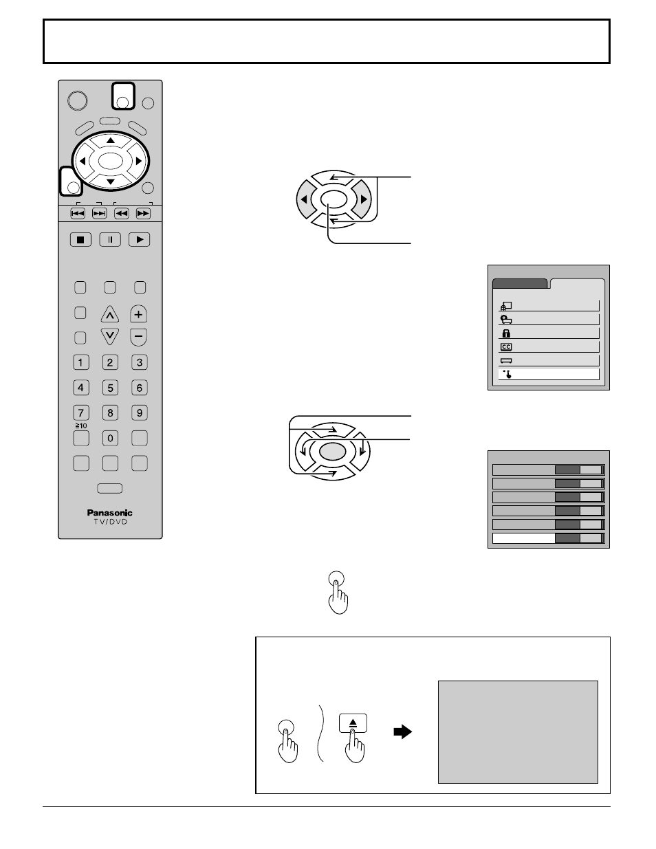 Stoppage of the tray action, Child lock) | Panasonic TC 15DT2 User Manual | Page 22 / 72