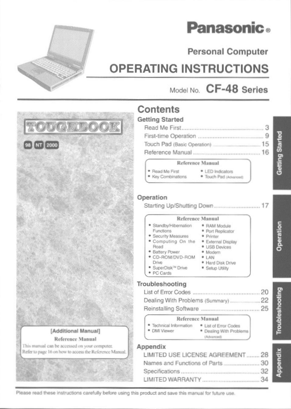 Panasonic CF-48 User Manual | 38 pages