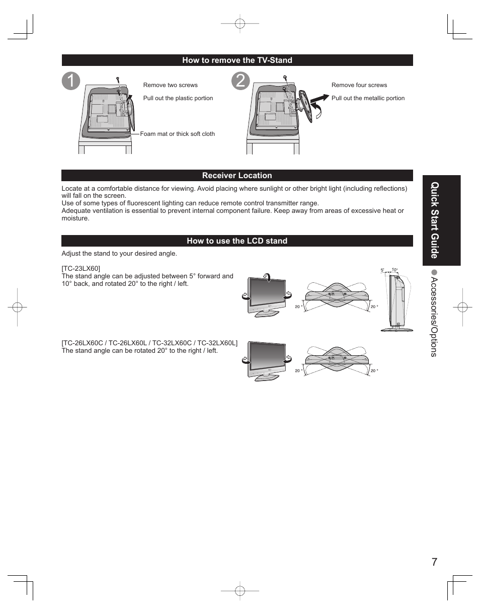 Quick start guide | Panasonic TC-32LX60L User Manual | Page 7 / 34