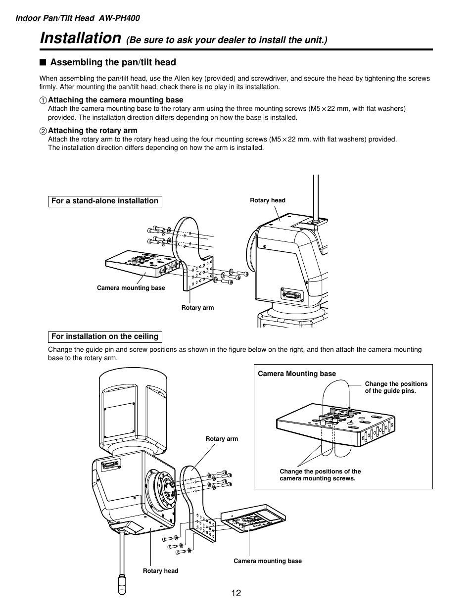 Installation | Panasonic AW-RP400 User Manual | Page 12 / 64