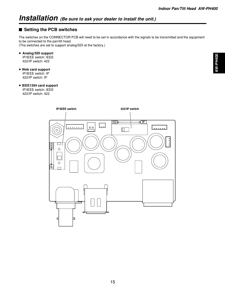 Installation | Panasonic AW-RP400 User Manual | Page 15 / 64
