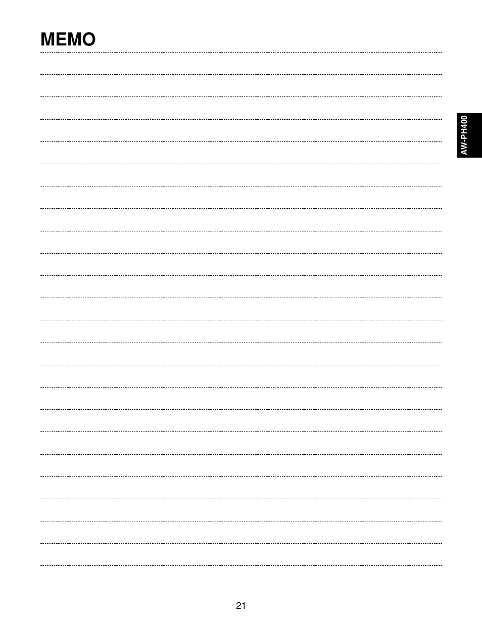 Panasonic AW-RP400 User Manual | Page 21 / 64