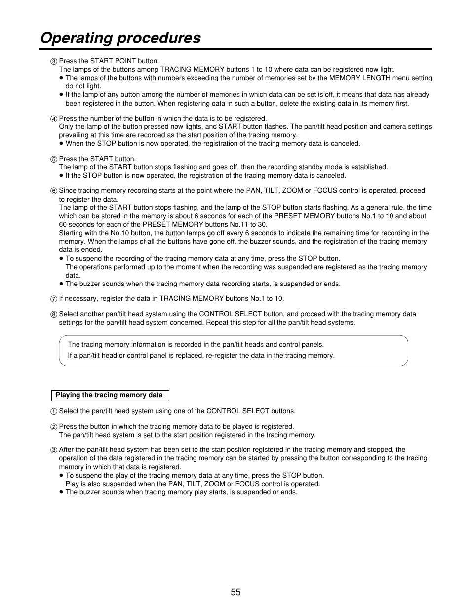 Operating procedures | Panasonic AW-RP400 User Manual | Page 55 / 64