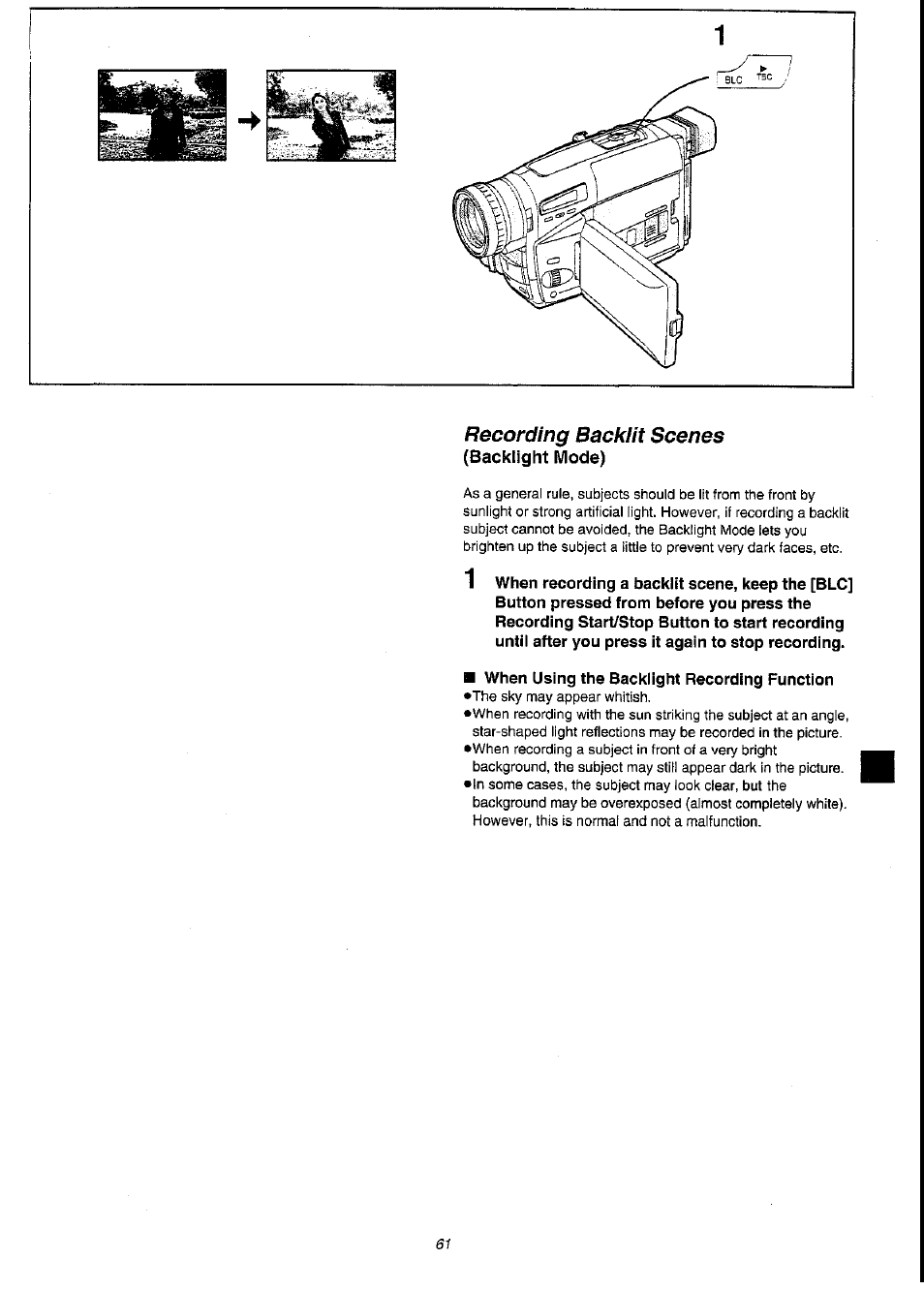 Backlight mode) | Panasonic NV-VS3A User Manual | Page 61 / 88