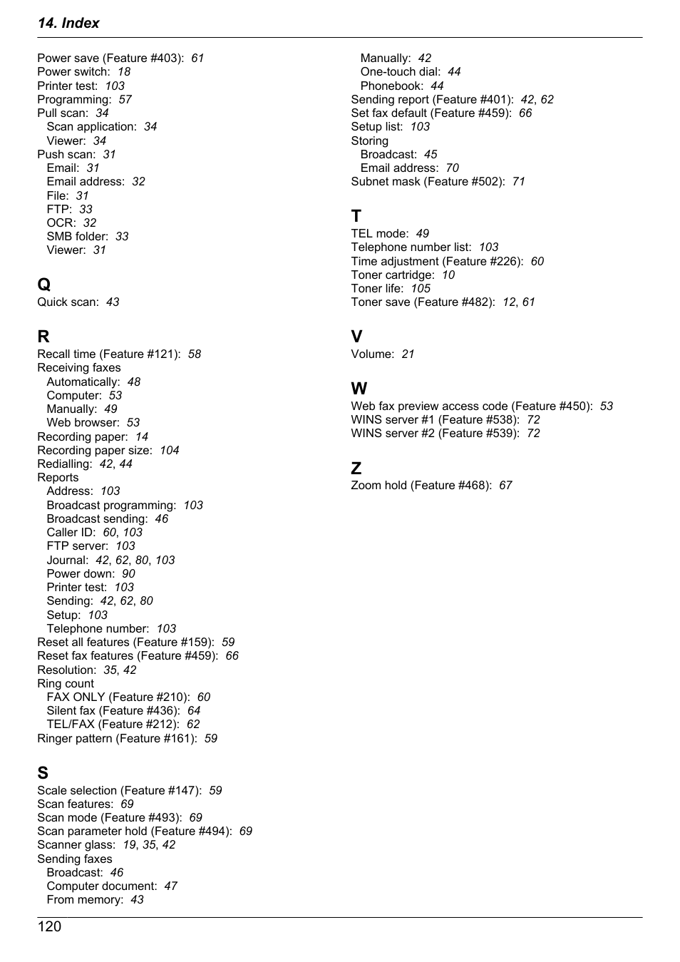 Panasonic KX-MB2030EX User Manual | Page 120 / 124