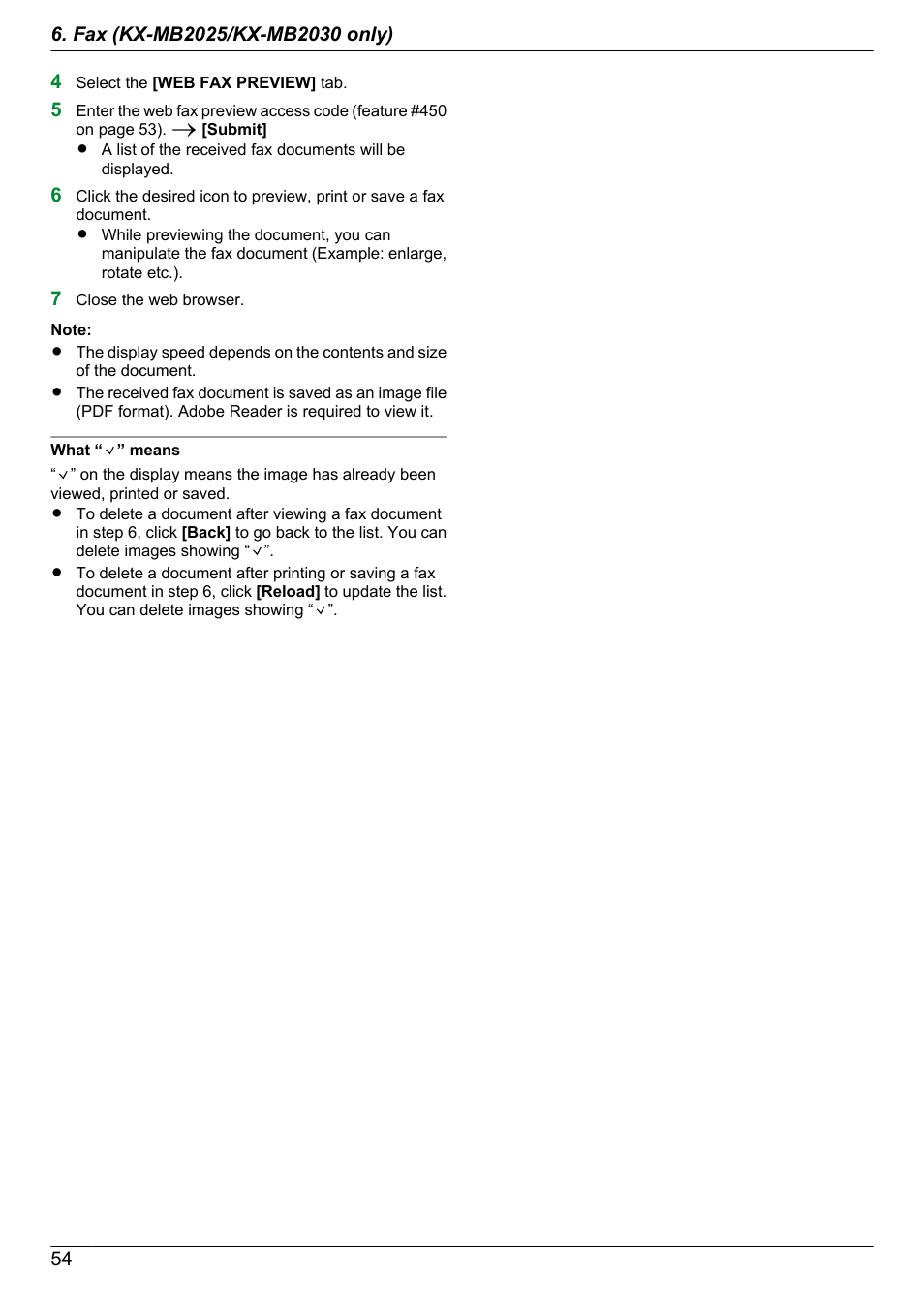 Panasonic KX-MB2030EX User Manual | Page 54 / 124
